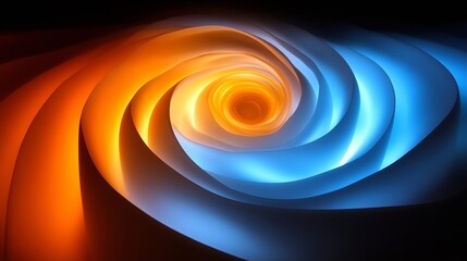 Aufkleber - Abstract Swirling Vortex of Orange and Blue Hues
