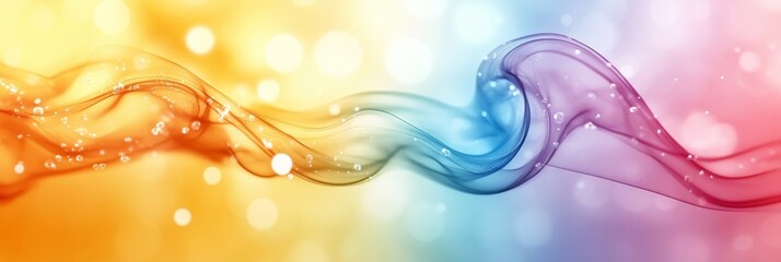 Poster - Abstract Colorful Swirling Smoke and Water Droplets
