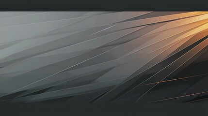 Poster - Abstract geometric background with grey, orange, and black sharp shapes.