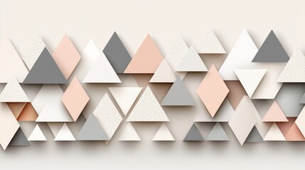 Poster - Abstract Geometric Pattern with Pastel Triangles and Rhombuses