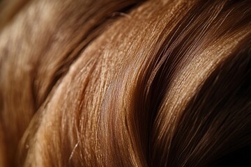 Poster - Close-up of light brown hair strands, showing texture and shine.