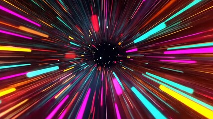 Poster - Dynamic Light Streaks Colorful Abstract Journey Through Motion and Speed