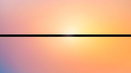 Canvas Print - Abstract sunset gradient background with a black horizontal line.