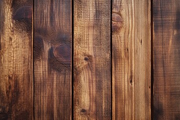 Poster - Dark brown vertical wooden planks background texture.