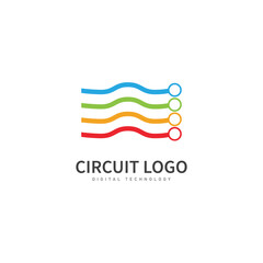 Wall Mural - circuit logo template vector icon illustration design