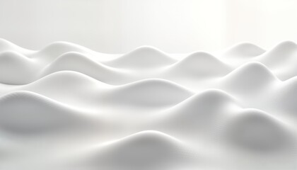 Aufkleber - Abstract minimalist design with elegant white wave patterns. Smooth texture creates serene, tranquil background. Modern, stylish design concept perfect for various applications. Clean lines, simple