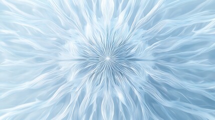 Aufkleber - Abstract light blue fractal art, symmetrical design with radiating lines and a central point.