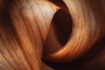 Leinwandbilder - Abstract swirling wood veneer texture, close-up detail showing grain and light reflection.