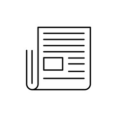Poster - Newspaper line icon,vector flat black linear illustration for web and app..eps