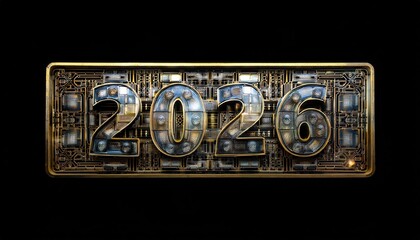 Aufkleber - Innovative High-Tech Design Featuring the Year 2026