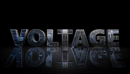 Aufkleber - Illuminated Voltage Text with Reflective Surface