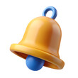 © Andrei - 3d notification bell icon isolated on white background. Cartoon plastic icon