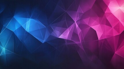 Sticker - Abstract blue and pink polygonal background.