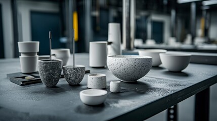 Fototapete - Exploring material science ceramics strength industrial laboratory product showcase modern environment aesthetic design