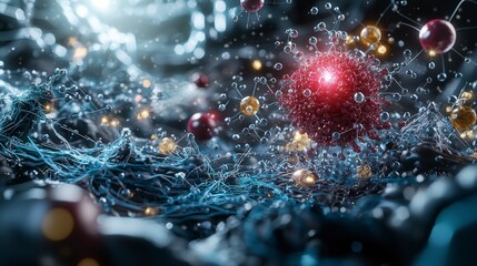 Aufkleber - Nanomaterials conductivity research science lab digital visualization abstract environment close-up innovation insights