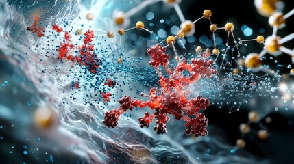 Aufkleber - Exploring nanomaterials properties in material science close-up insights on molecular structures and interactions