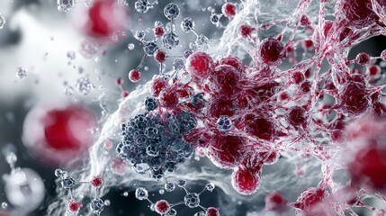 Poster - Exploring nanomaterials properties through close-up science visualization laboratory environment abstract conceptual view