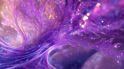 Fototapete - Elegant abstract Christmas tree in bright purple hues with glowing patterns and festive vibes.