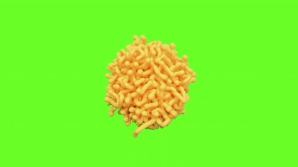 Wall Mural - chaotic growing virus, microorganism. moving organic structure. reaction diffusion wavy 3d pattern. 