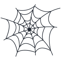 Hand Drawn Halloween Spider Web. Vector Illustration Isolated on White Background