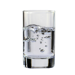 Poster - Elegant Glass of Clear Water Resting on a Dark Background Highlighting Transparency and Minimalism in a Simple Still Life isolated on white background
