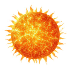 Poster - Radiant Sun Illuminating the Darkness with a Striking Contrast Against a Pure Black Background Creating a Dramatic Scene isolated on white background