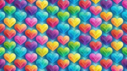 Colorful heart seamless pattern with subtle gradient effect , abstract art, texture,  abstract art