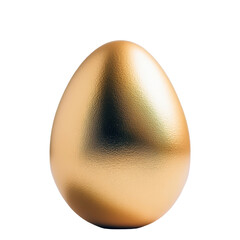 Poster - Glistening Golden Egg on Deep Black Background Highlighting Unique Textures and Reflections Evoking Mystery and Intrigue isolated on white background