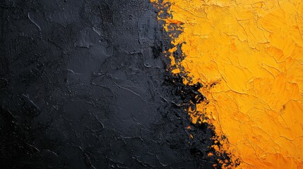 Wall Mural - Abstract texture of black and vibrant orange paint