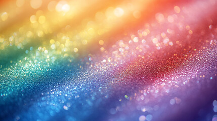 Poster - Colorful glitter shines on a surface creating a vibrant rainbow effect