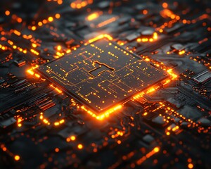Poster - Futuristic microchip concept