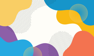 Poster - colorful abstract geometric wave pattern with dotted banner template background