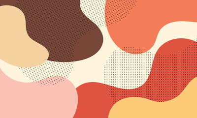 Poster - colorful abstract retro wave pattern with dotted banner template background