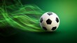 © Saowanee - A bright green abstract design with soft lines and curves, reminiscent of the excitement of football and sports.