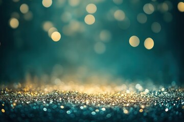 Wall Mural - Curved golden glitter with sparkles background abstract lights.