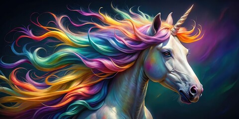  Colorful Unicorn Documentary Photography AI Art, Magical Creature,  Fantasy Portrait