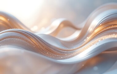 Poster - elegant flowing waves of light beige and gold