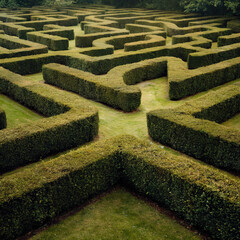 green hedge maze garden grass pattern wallpaper background design 