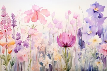 Poster - Spring flowers backgrounds painting outdoors.