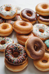 Donuts on white background 