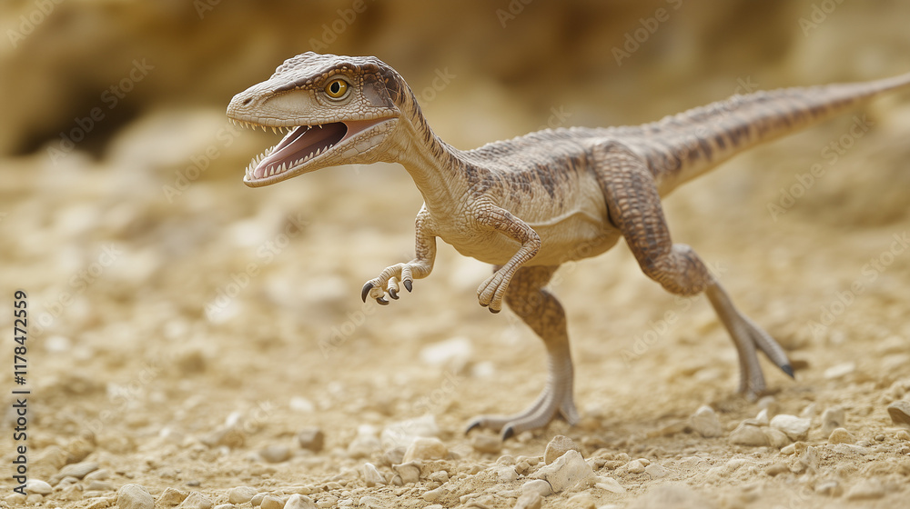 Young Rapter Raptor's First Steps: A young velociraptor, its predatory instincts ...