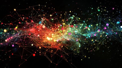 Poster - Dynamic Interconnected Data Network Visualizing User Interactions and Information Flow Across a Colorful Spectrum