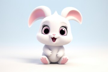 Wall Mural - Cute baby rabbit background cartoon figurine plush.