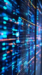 Poster - This vibrant image features abstract lines and dots creating a dynamic geometric pattern that symbolizes modern data visualization and technology.