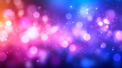 Poster - This vibrant image features colorful glowing lights in a soft bokeh style, creating an enchanting atmosphere. Ideal for various creative projects.