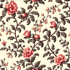 Wall Mural - seamless pattern with flowers
