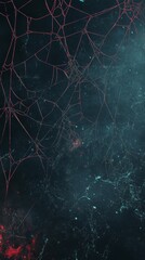 Poster - This abstract background features intricate web patterns over dark textures, creating an atmospheric and mysterious look perfect for various design projects.