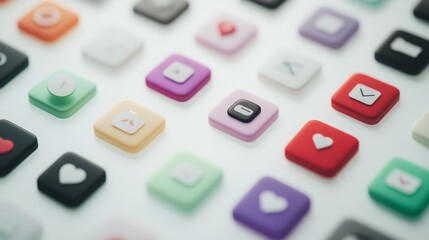 Colorful 3D App Icons  Social Media  Notifications  Interface Design