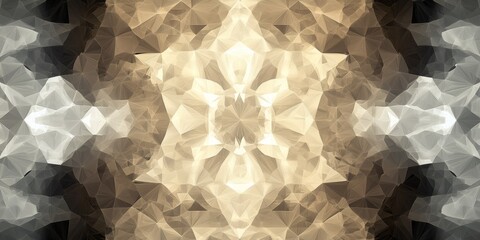 Poster - a pattern of triangles and squares in a brown and white color scheme. the image has a geometric and 