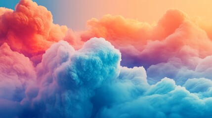 Poster - Vibrant Abstract Cloud Background with Soft Colors and Flowing Shapes for Data and Information Presentation